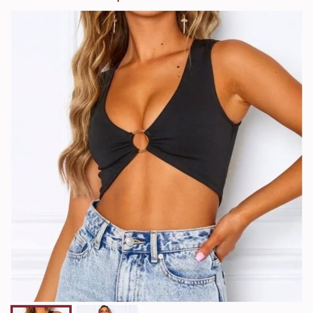 White fox In Charge crop top NWT